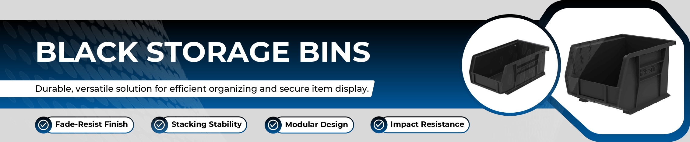 Black Storage Bins Banner