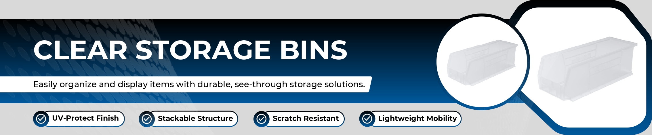 Clear Storage Bins Banner