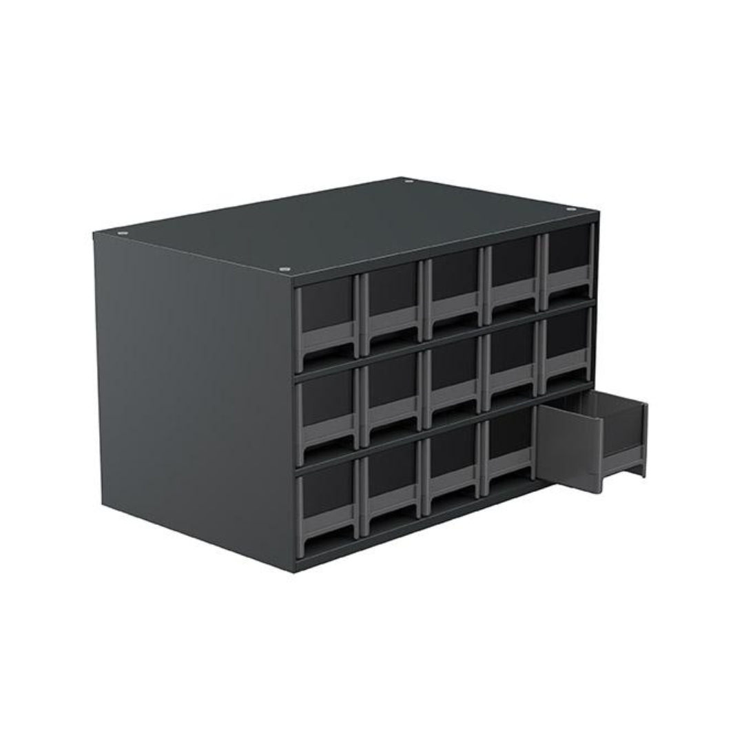 Akro-Mils 19715BLACK 19-Series Steel Cabinet 15 Drawers