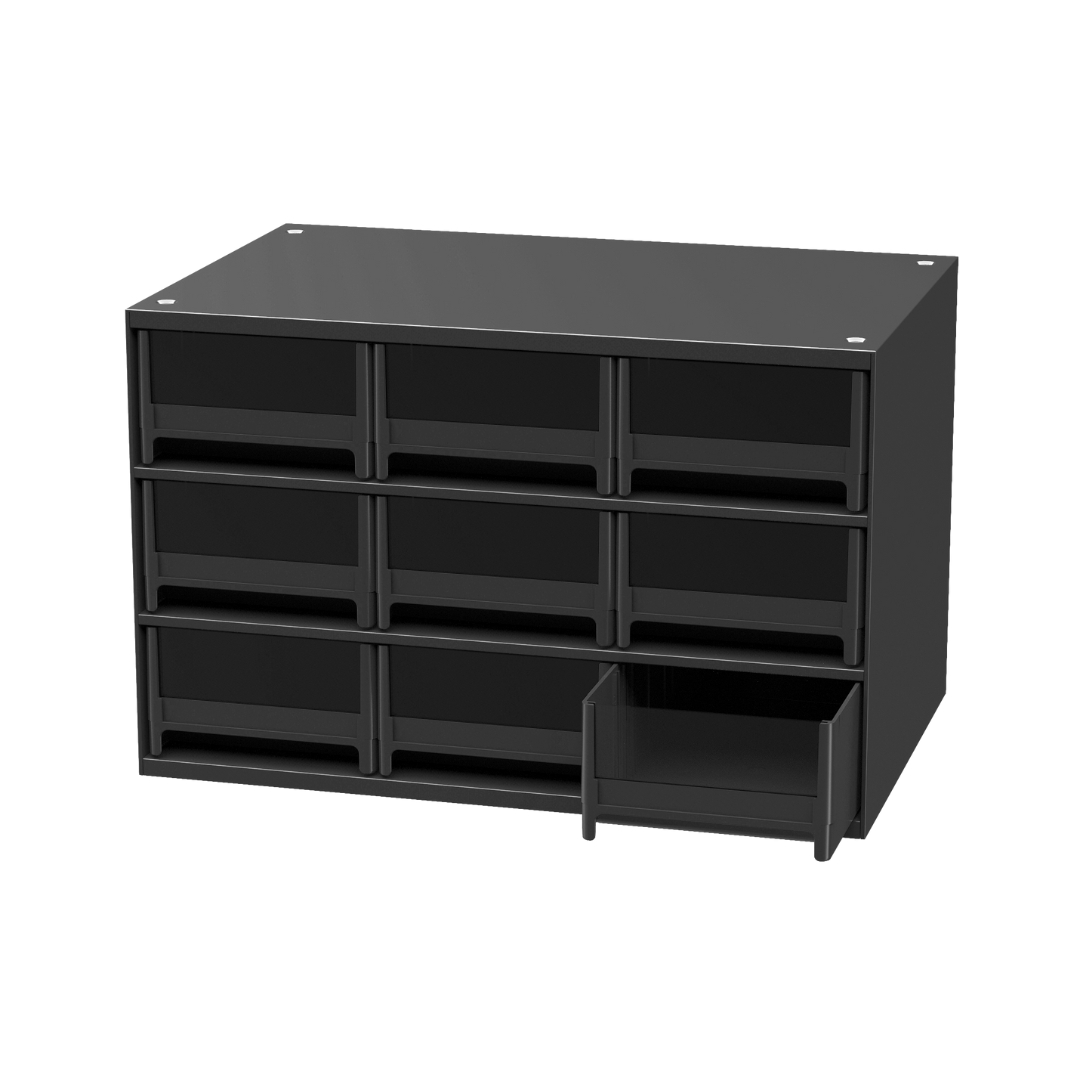 Akro-Mils 19909BLACK 19-Series Steel Cabinet 9 Drawers